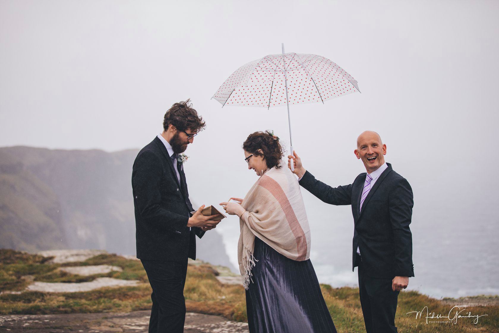 Eloping in Ireland at the Cliffs of Moher Wedding