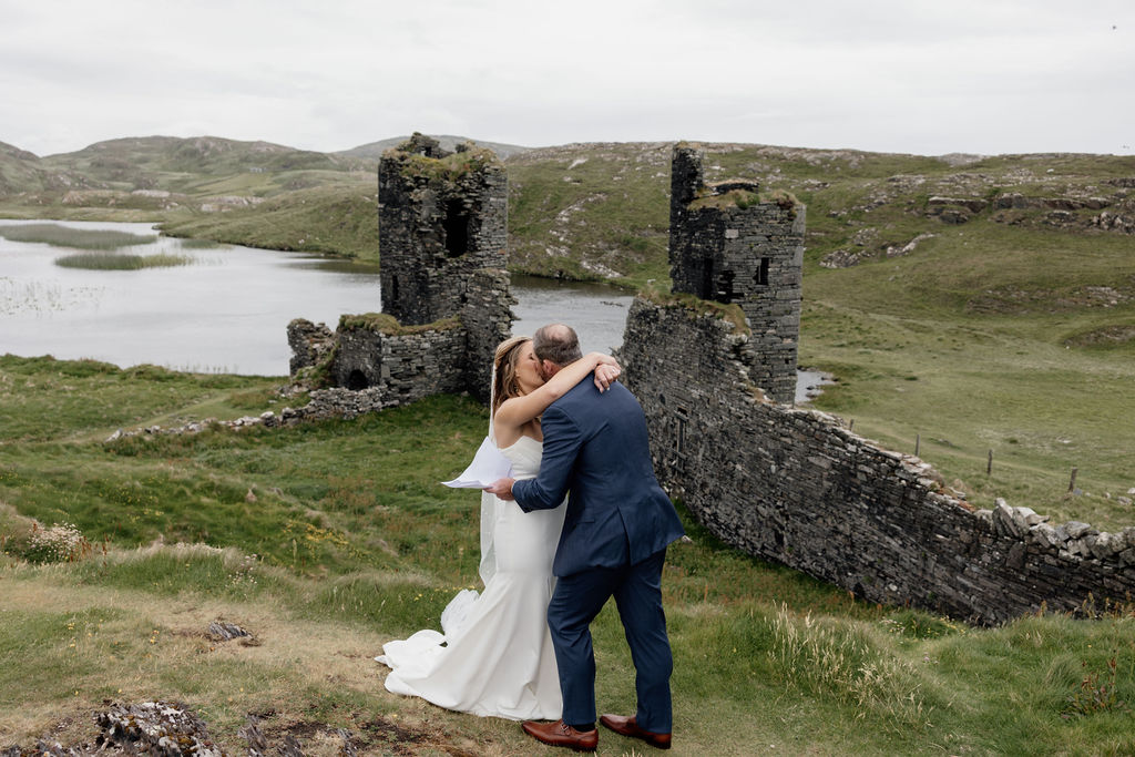 Castle cliff elopement wedding in Ireland