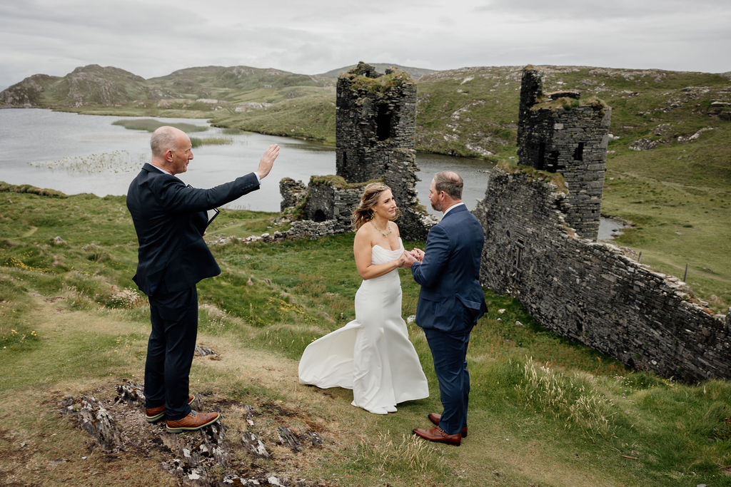 Castle cliff destination wedding in Ireland